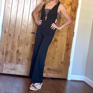 Black Jumpsuit with Silver Accents